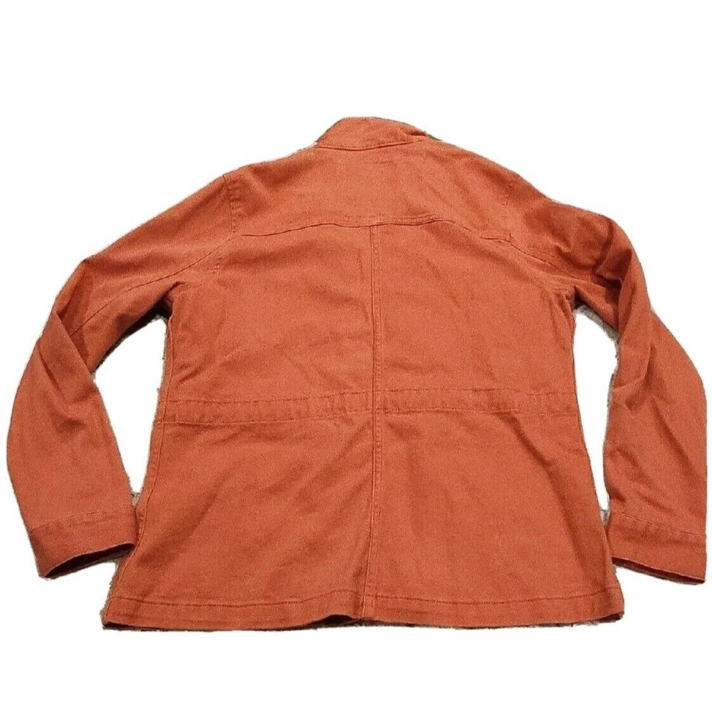 LUCKY BRAND‎ ORANGE COLOR UTILITY JACKET Womens Long Sleeve Large Zippered - Picture 2 of 9